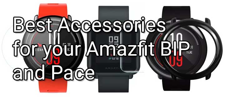 Bästa tillbehör Amazfit BIP - Amazfit Pace, skärmskydd, remmar