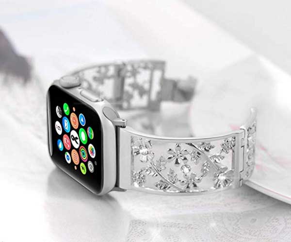 Metallrem Floral Band för Apple Watch