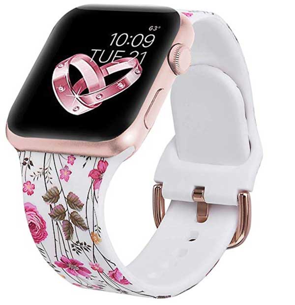 Rosa fjäril blommig silikon klockarmband