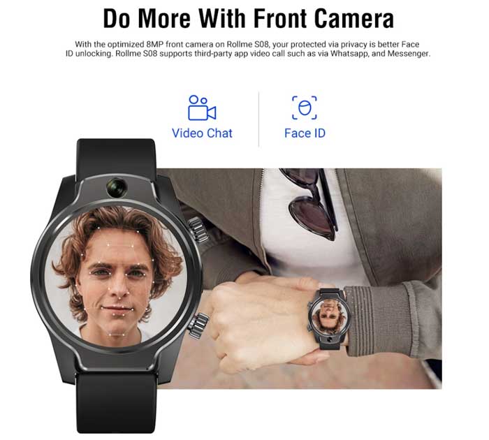 kamera för Rollme S08 smartwatch