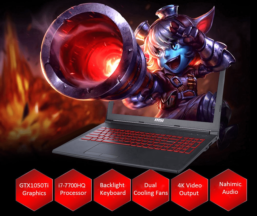 MSI GL62M 7REX - 1252 Gaming Laptop Deal [kupongkod inuti]