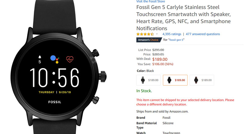 Fossil-Gen-5-Carlyle-HR-rostfritt stål