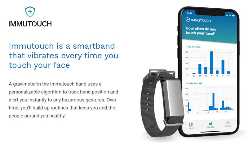 Immutouch Smartband - bärbart för att bekämpa koronavirus