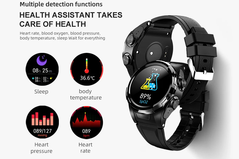 Keyo S2 Smartwatch - En bärbar med inbyggda öronsnäckor