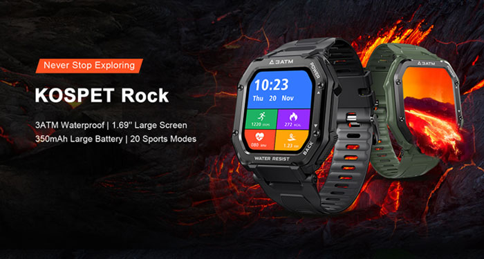 Kospet Rock -Rugged Sporty Smartwatch, Review of Features