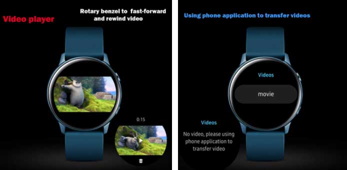 Video Player Pro för Galaxy Watch Active 2