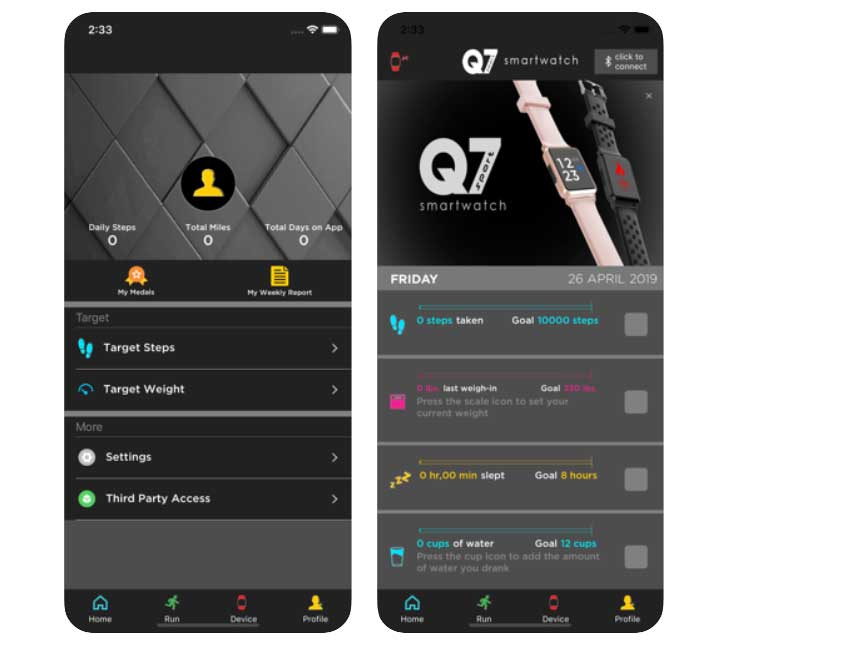 Q7 Sport Smartwatch - Installation, supportapp, nedladdning av användarmanual
