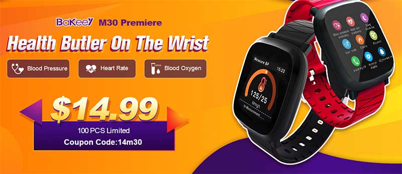 [Kupongkod] Bakeey M30 Smartwatch - Förbeställning startar