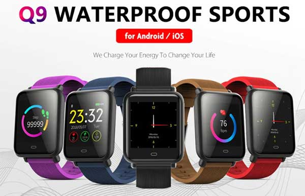 Q9 Waterproof Sports Smartwatch - Kupongkod