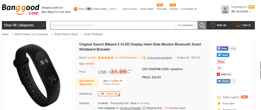 Xiaomi MI Band 2 Deal [Kupongkod inuti 22% RABATT]