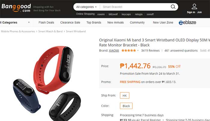 Xiaomi Mi Band 3 kupongkod på Banggood.com